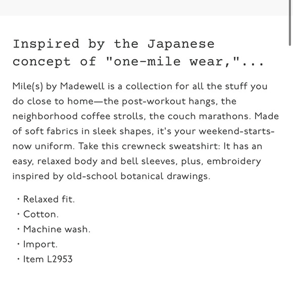 Madewell Embroidered Floral blush pink Bell Sleeve Crewneck - Picture 7 of 7